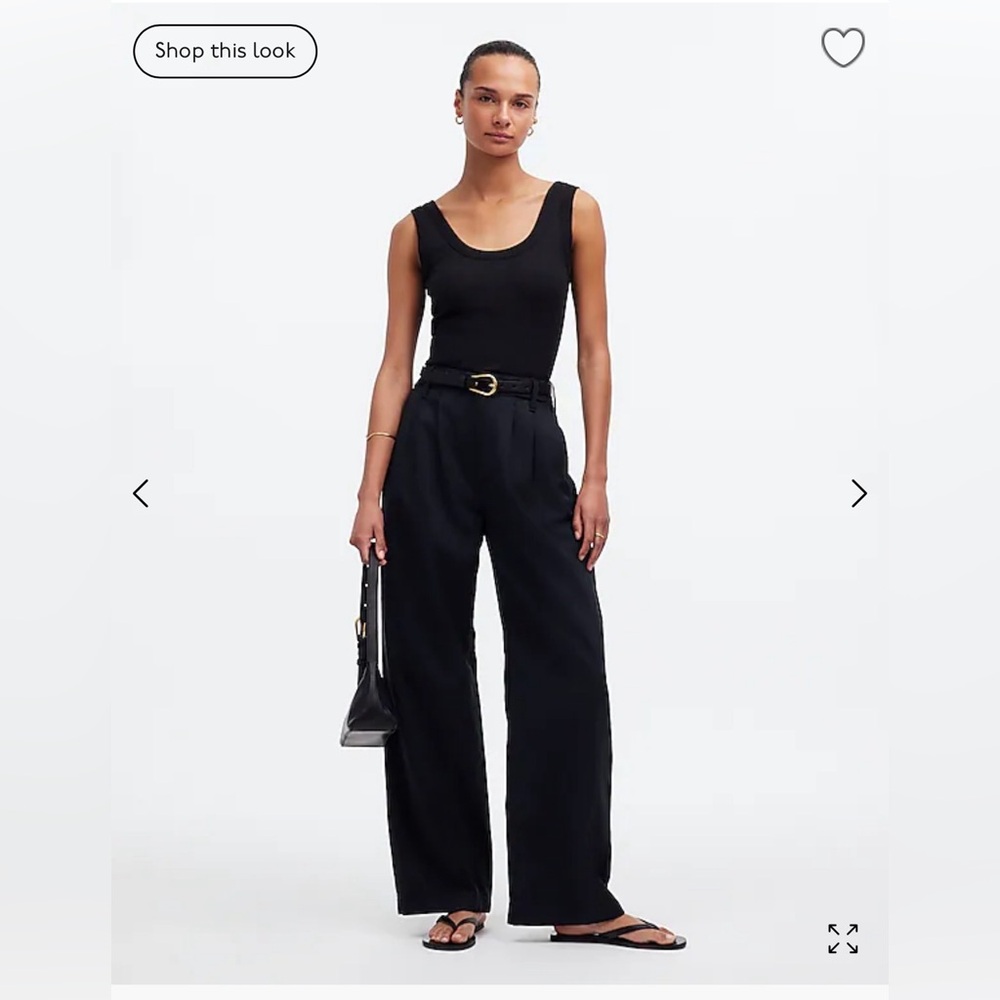 BNWT Madewell Harlow Wide Leg Pant Black 6